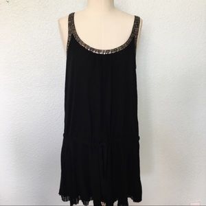 Free people black sequin beaded knit mini dress